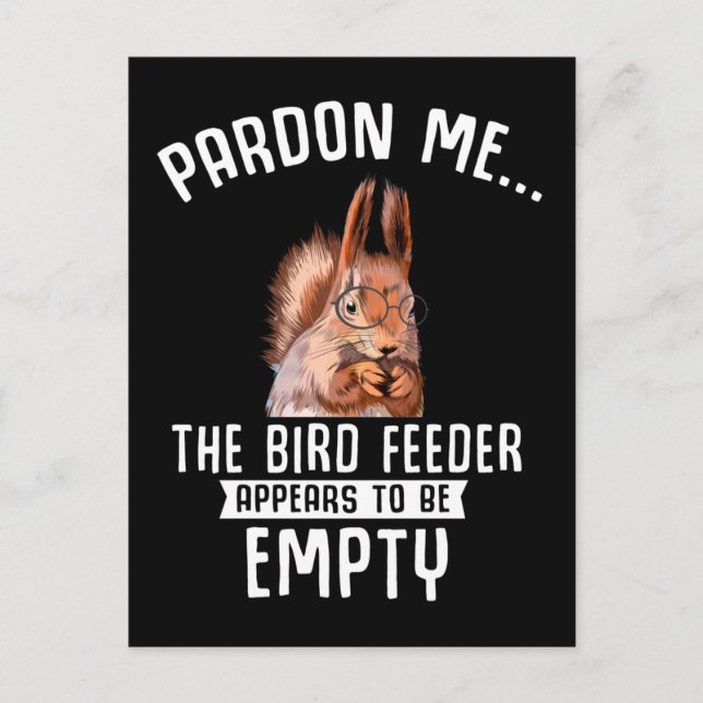 Carte Postale Funny Squirrel Empty Bird Feeder Squirrels (Devant)