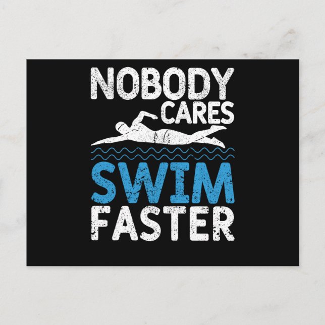 Carte Postale Funny Swimming Team Coach Sport Nobody Cares Swim (Devant)