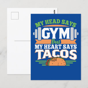 Carte Postale Funny Taco Gym