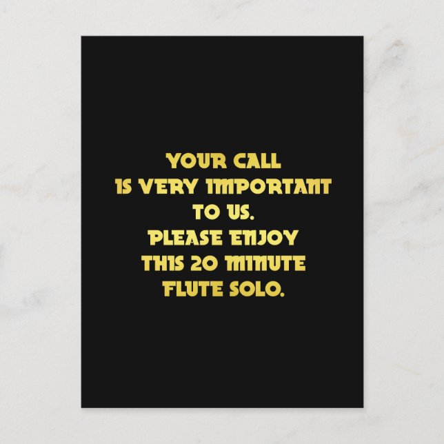 Carte Postale Funny Téléphone Service Clientèle Plaisanterie (Devant)