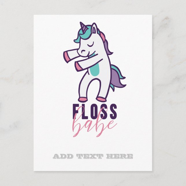 Carte Postale Funny Unicorn Floss Baby Cool Danser (Devant)