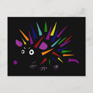 Carte Postale Funny Unique Colorful Hérisson Abstrait