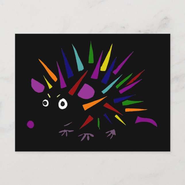 Carte Postale Funny Unique Colorful Hérisson Abstrait (Devant)