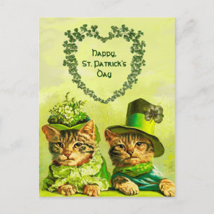 CARTE POSTALE FUNNY VIEILLE MODE ST.PATRICK'S DAS CHATS AVEC LE 