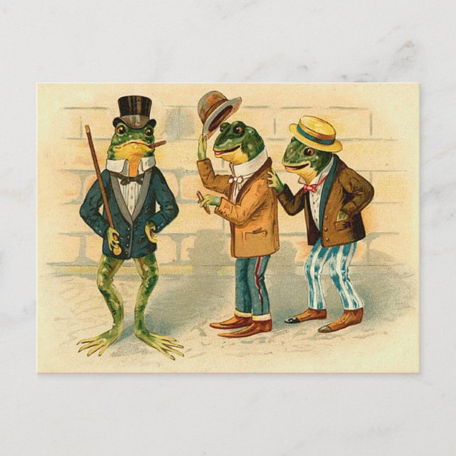 Carte Postale Funny Vintage Frogs (Devant)