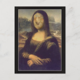 Carte Postale Funny Visage Mona Lisa rire