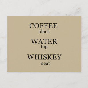 Carte Postale Funny whisky cite les paroles de whisky humour