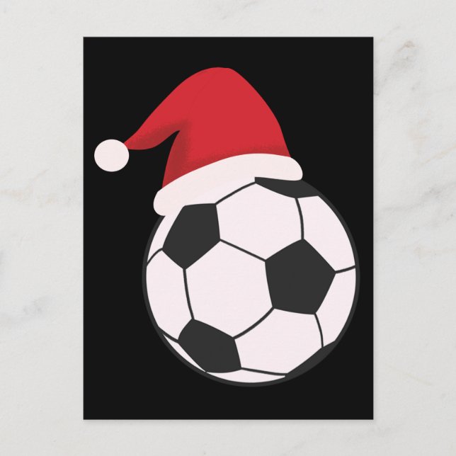 Carte Postale Funny Xmas balle de football Santa Chapeau, Amateu (Devant)