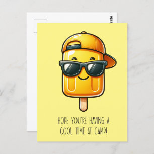 Carte postale Funny Yellow Popsicle Pun