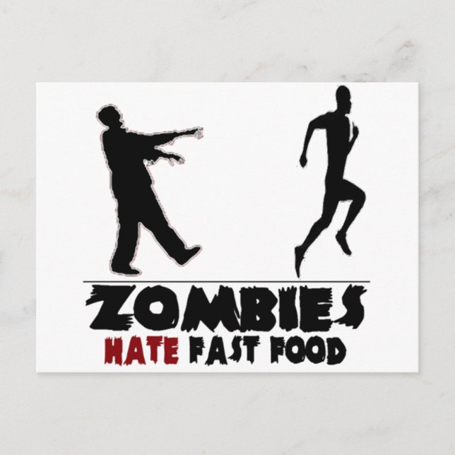 Carte Postale Funny Zombies Restauration rapide (Devant)