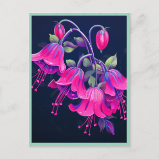 CARTE POSTALE FUSCHIA FLOWERS #1