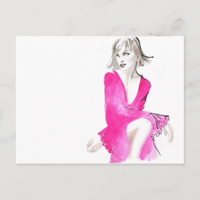 Carte Postale Fuschia Silk (Devant)