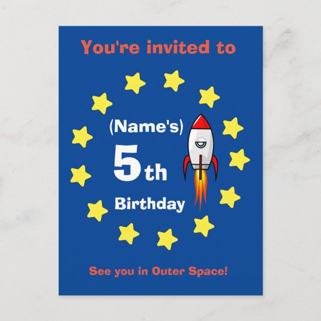 Carte postale - Fusée spatiale Anniversaire person (Devant)