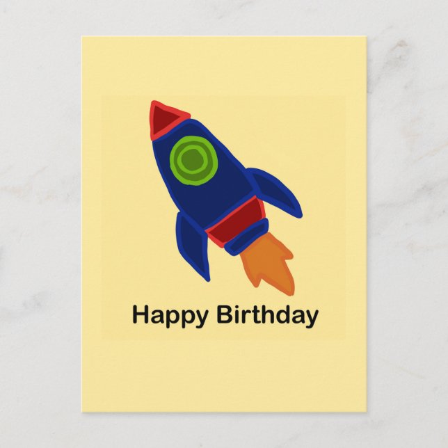 Carte Postale 🚀 Fusée spatiale Joyeux Anniversaire  (Devant)
