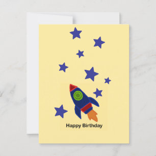 Carte Postale 🚀 Fusée spatiale Joyeux Anniversaire 