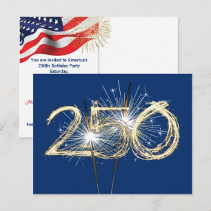Carte Postale Fusées d'anniversaire pour les 250 ans de l'Amériq