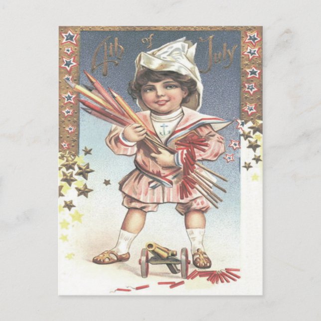 Carte Postale Fusées éclairantes pour petite fille mignonne (Devant)