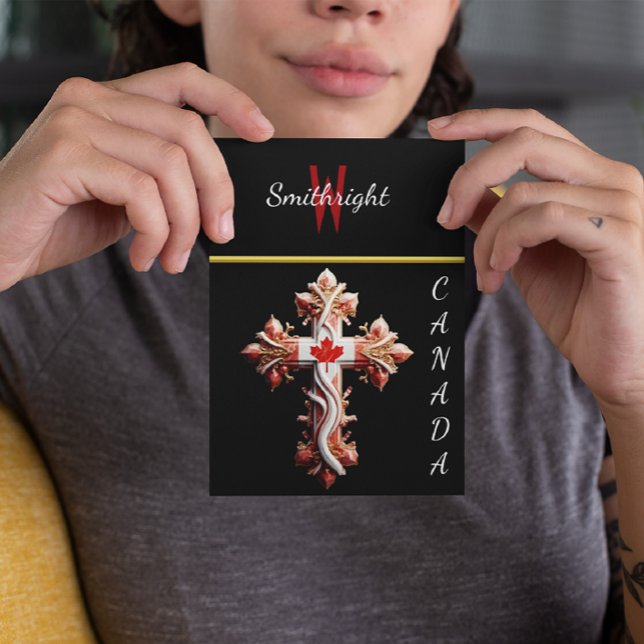 Carte Postale Fusion symbolique : Croix avec feuille d'érable ro (Créateur téléchargé)