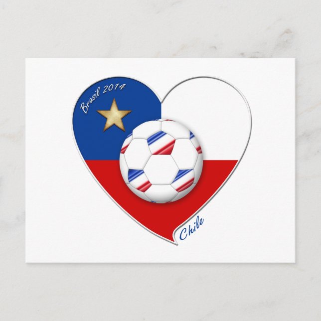Carte Postale Fútbol "CHILE" 2014. Chilean national soccer team (Devant)