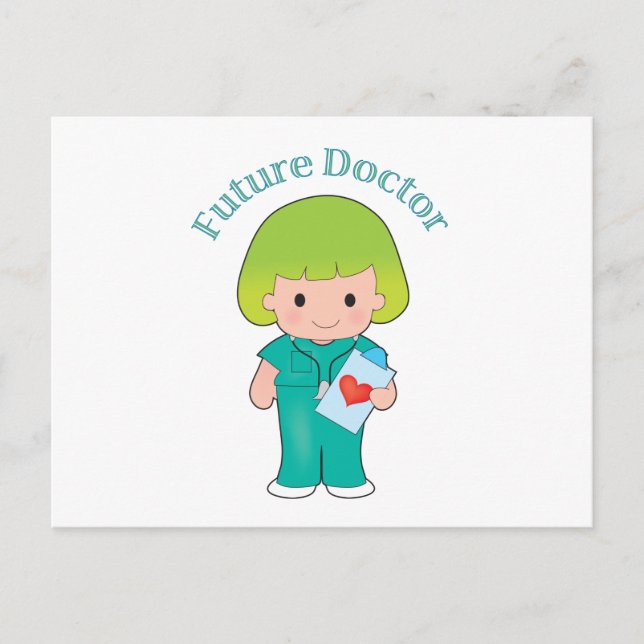 Carte Postale Futur docteur fille (Devant)