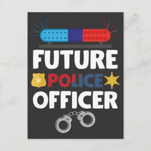 Carte Postale Futur officier de police Costume policier enfant