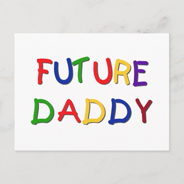 Carte Postale Futur papa couleurs primaires T-shirts et cadeaux (Devant)
