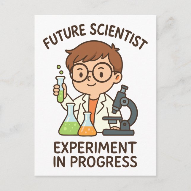 Carte Postale Futur scientifique - Expérience en cours (Devant)