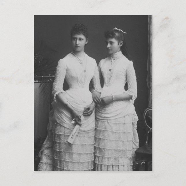 Carte Postale Futur Tsarina Alexandra de Russie & soeur Irene (Devant)