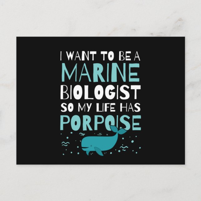 Carte Postale Future biologiste marine Ma vie a un but design (Devant)