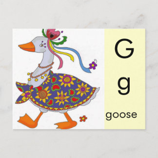 Carte Postale G est pour l'oie