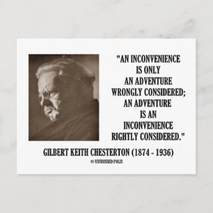 Carte Postale G.K. Chesterton - Inconvénients Aventure considéré