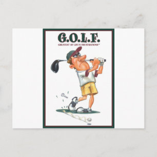 CARTE POSTALE G.O.L.F. GREATEST OF LIFE'S FRUSTRATIONS