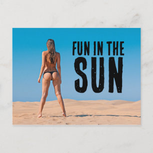 CARTE POSTALE G-STRING BIKINI GIRL BEACH FLORIDA POSTCARDS