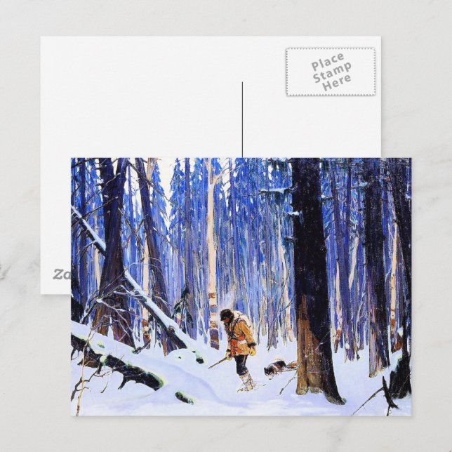Carte Postale Gagnon - Trappeur dans les bois (Devant / Derrière)