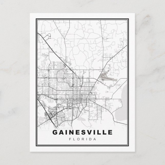 Carte Postale Gainesville Map (Devant)