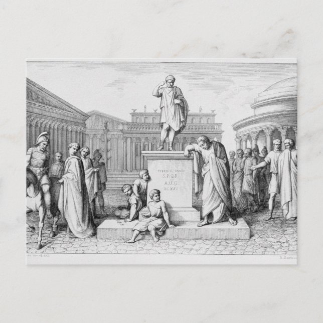 Carte Postale Gaius Gracchus pleurant devant la statue de son pè (Devant)