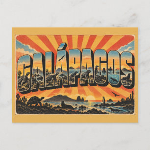 Carte Postale Galápagos Équateur Faune Volcans Océan Art