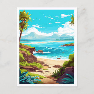 Carte Postale Galapagos Îles Equateur Illustration de voyage