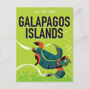 Carte Postale Galapagos Îles vintage affiche de voyage.