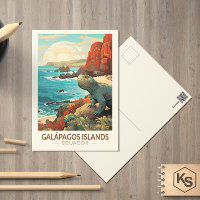 Galapagos Îles Voyage Art Vintage