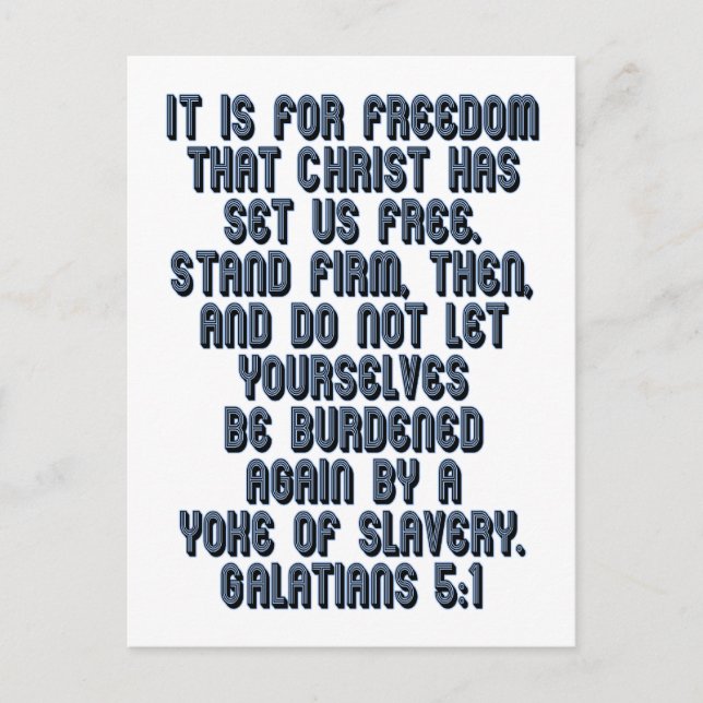 Carte Postale Galates 5:1 (Devant)