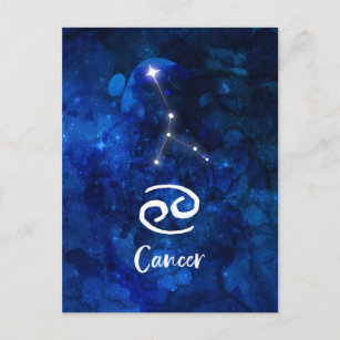 Carte Postale Galaxie bleue de constellation de zodiaque de