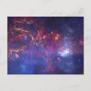 Carte Postale Galaxie brillante dans l'espace extra-atmosphériqu