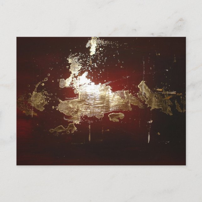 Carte Postale Galaxie - Expressionniste Abstrait Rouge Brown Or (Devant)