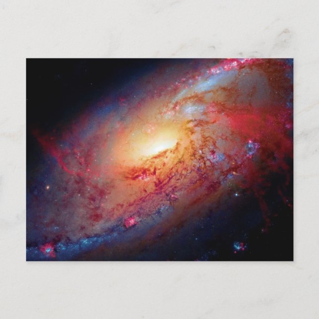 Carte Postale Galaxie spirale Messier M106 Photo de l'espace ext (Devant)
