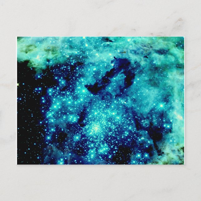 Carte Postale Galaxie turquoise (Devant)