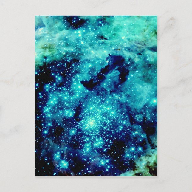 Carte Postale Galaxie turquoise (Devant)