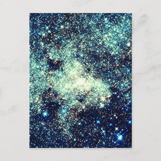 Carte Postale Galaxie turquoise Lactée (Devant)