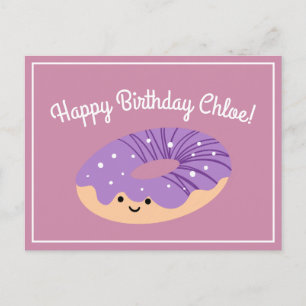Carte Postale Galaxie violette arrose Doughnut Anniversaire