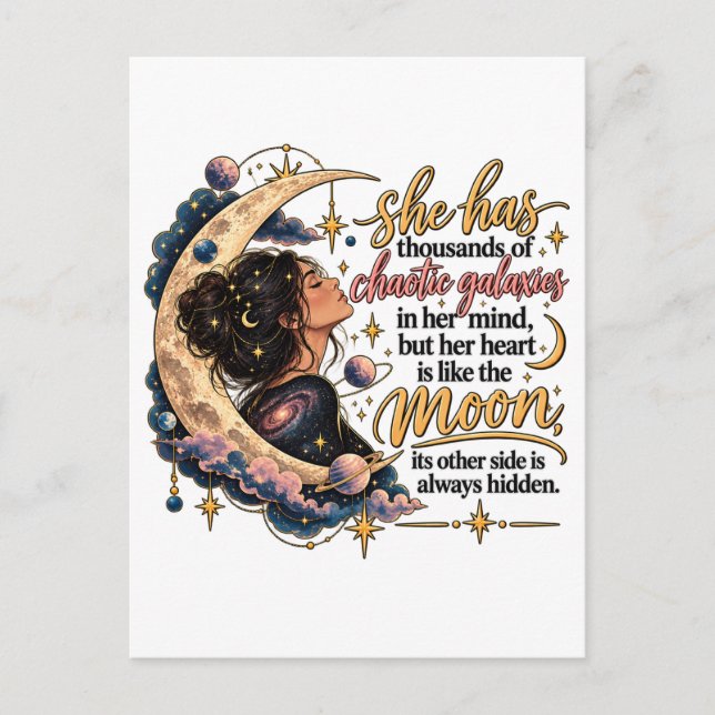 Carte Postale Galaxies chaotiques dans son esprit Lune céleste (Devant)